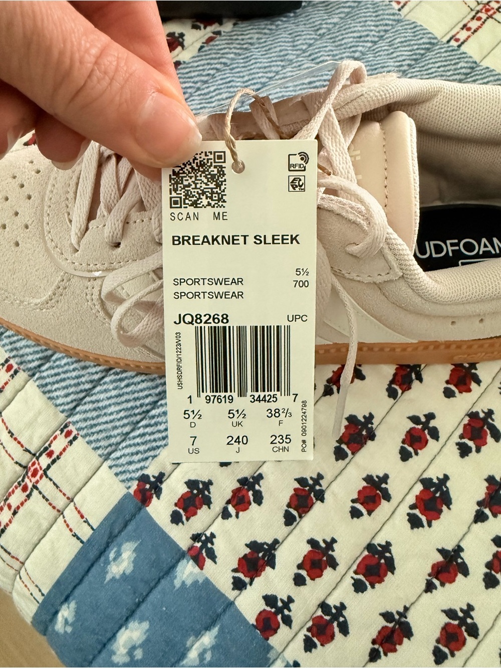 adidas Breaknet Sleek Blush Pink and Gum Low-Top Sneakers - Picture 3 of 3